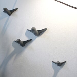 Small Flock of 4 Birds Decoration Gray Concrete image 6