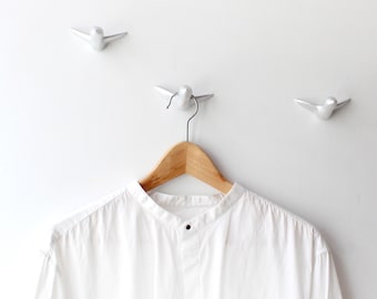 3 mini wall hooks silver