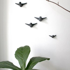 Small Flock of 4 Birds Decoration Gray Concrete image 7