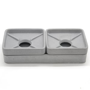 Double Soap Dish Concrete Light Grey