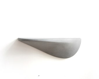 Concrete wall shelf light grey small