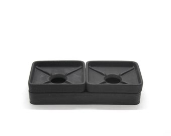 Double Soap Dish Concrete Black