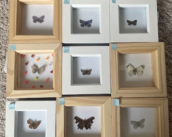 Vintage Butterflies in Small Frames