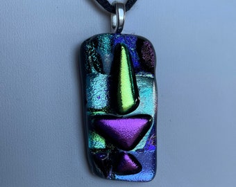 UU Flaming Chalice Pendant of Fused Glass