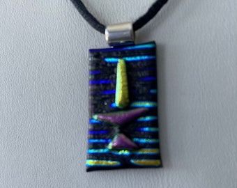 Flaming Chalice Pendant of Fused Glass