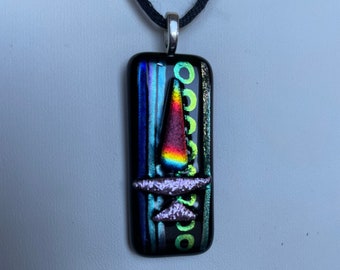 Flaming Chalice Pendant of Fused Glass