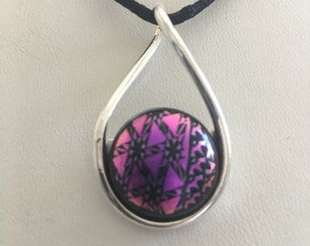 Pendant on silver plated finding