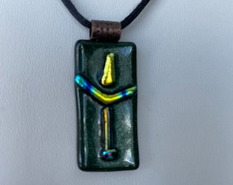 Flaming Chalice Pendant of Fused Glass