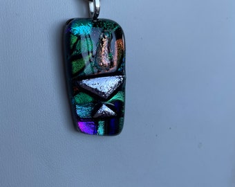 UU Flaming Chalice Pendant of Fused Glass