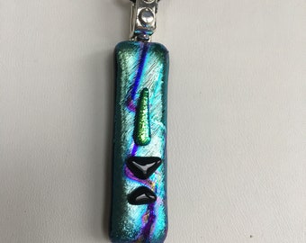 UU Flaming Chalice Pendant of Fused Glass