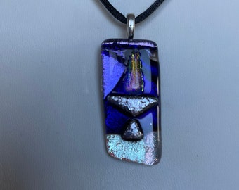 UU Flaming Chalice Pendant of Fused Glass