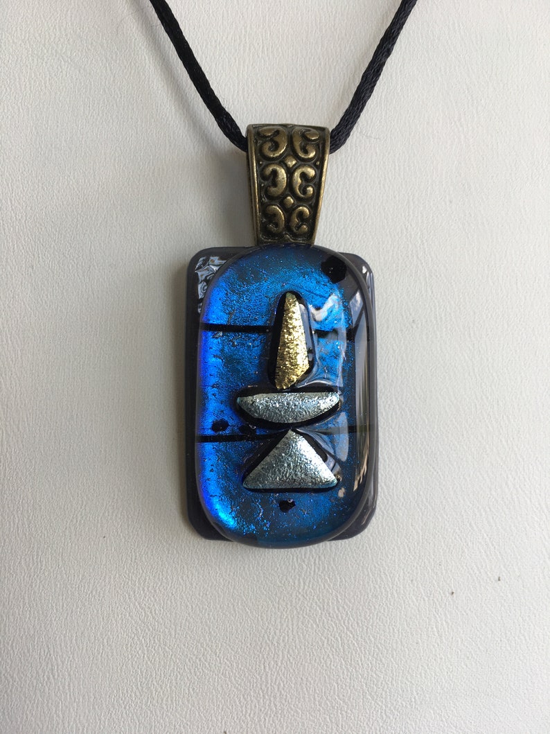 Flaming Chalice Pendant of Fused Glass