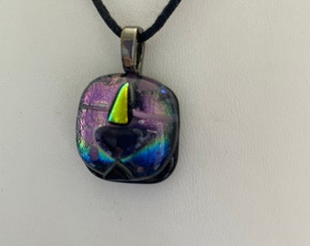 Flaming Chalice Pendant of Fused Glass