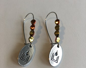 New Logo Flaming UU Chalice Earrings with 1" ear wire