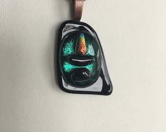 Flaming Chalice Pendant of Fused Glass