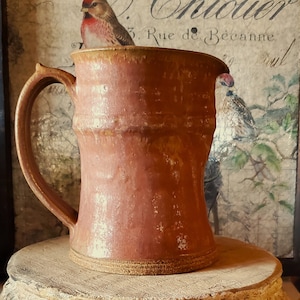 Vintage Studio Art Pottery Pitcher - Rustic Pottery Flower Pitcher - French Country Farmhouse Decor -Cottagecore - Gift for Pottery Lover