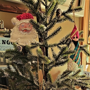 Vintage Handmade Felt and Sequin Christmas Ornaments