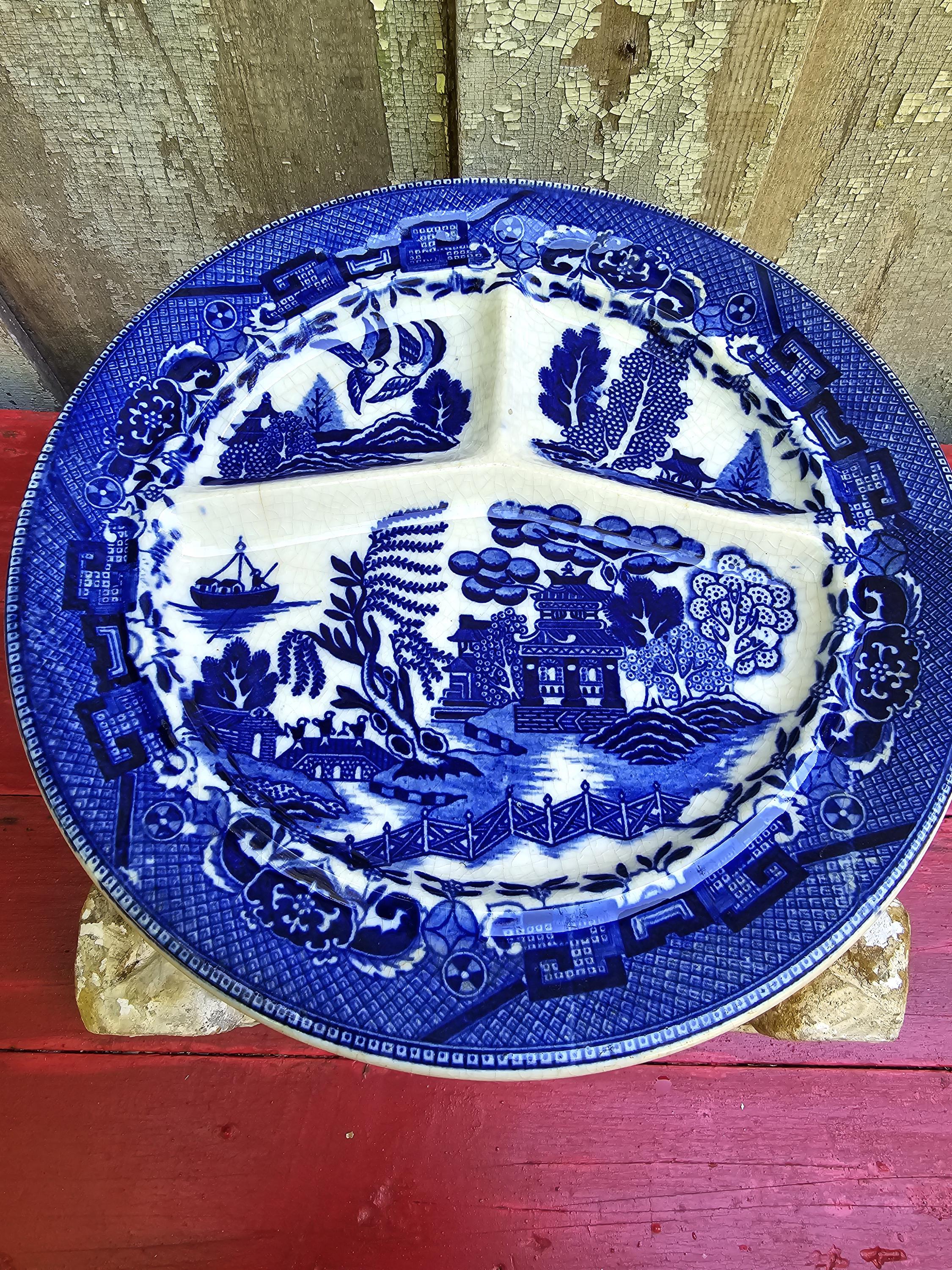 Divided Plates Blue Willow