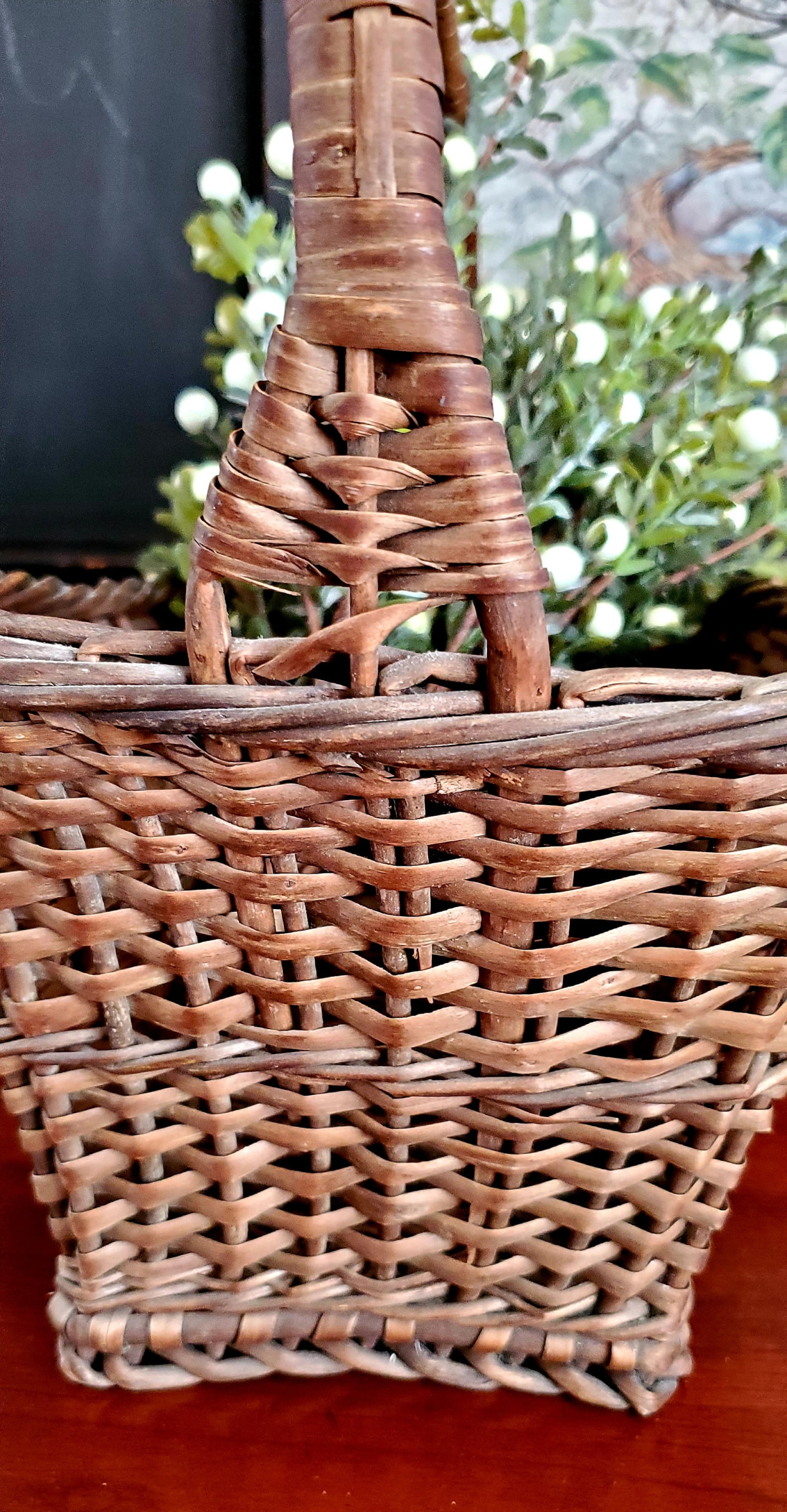 Vintage Woven Wicker Market Basket Etsy
