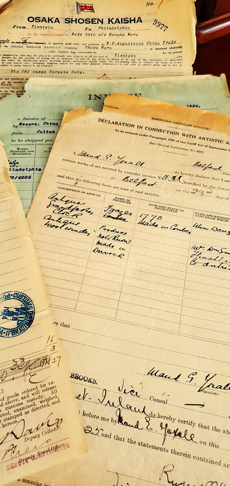 Antique US Customs Forms: 1920s Ephemera for Junk Journals - Etsy