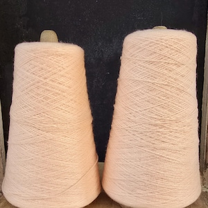 Fine, Soft  Pale Peach Vintage Yarn – Set of 2 Cones - Pre-owned Soft Knitting & Weaving Fiber - Gift for Crafter