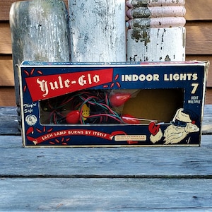 Retro Yule-Glo Indoor Christmas Lights - Classic Holiday Box Set