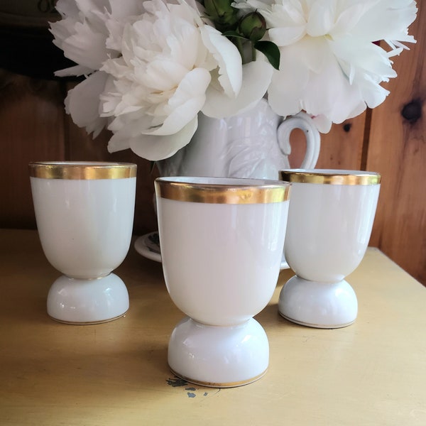 Vintage Egg Cup White Limoges Double Egg Cup Cottagecore Decor Housewarming Gift