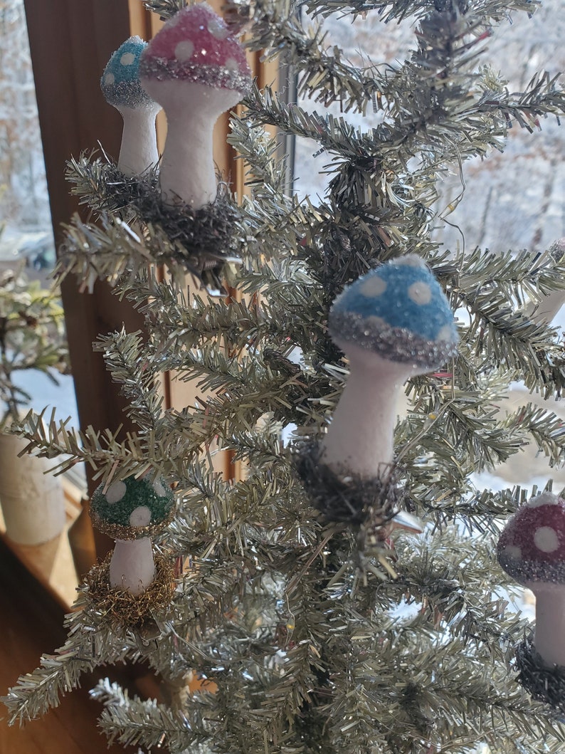 Charming Handmade Mushroom Ornament Set Perfect Hostess Gift