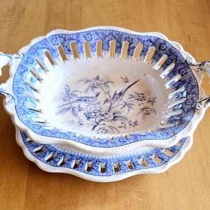 Antique Porcelain Chestnut Basket Duo - Exquisite Aesthetic Movement Pattern - Unique Gift Idea&quot;