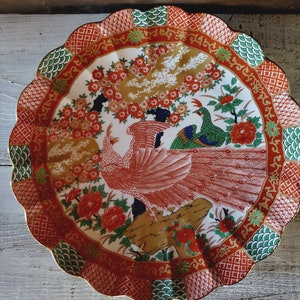 Vintage Imari Peacock 12&quot; Platter