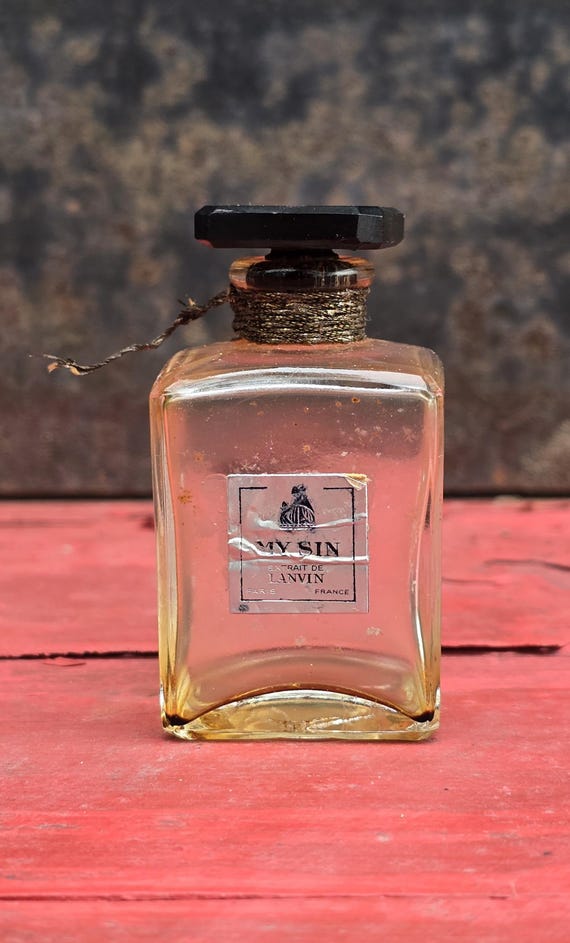 Antique My Sin Lanvin Perfume Bottle With Box: French Art Deco