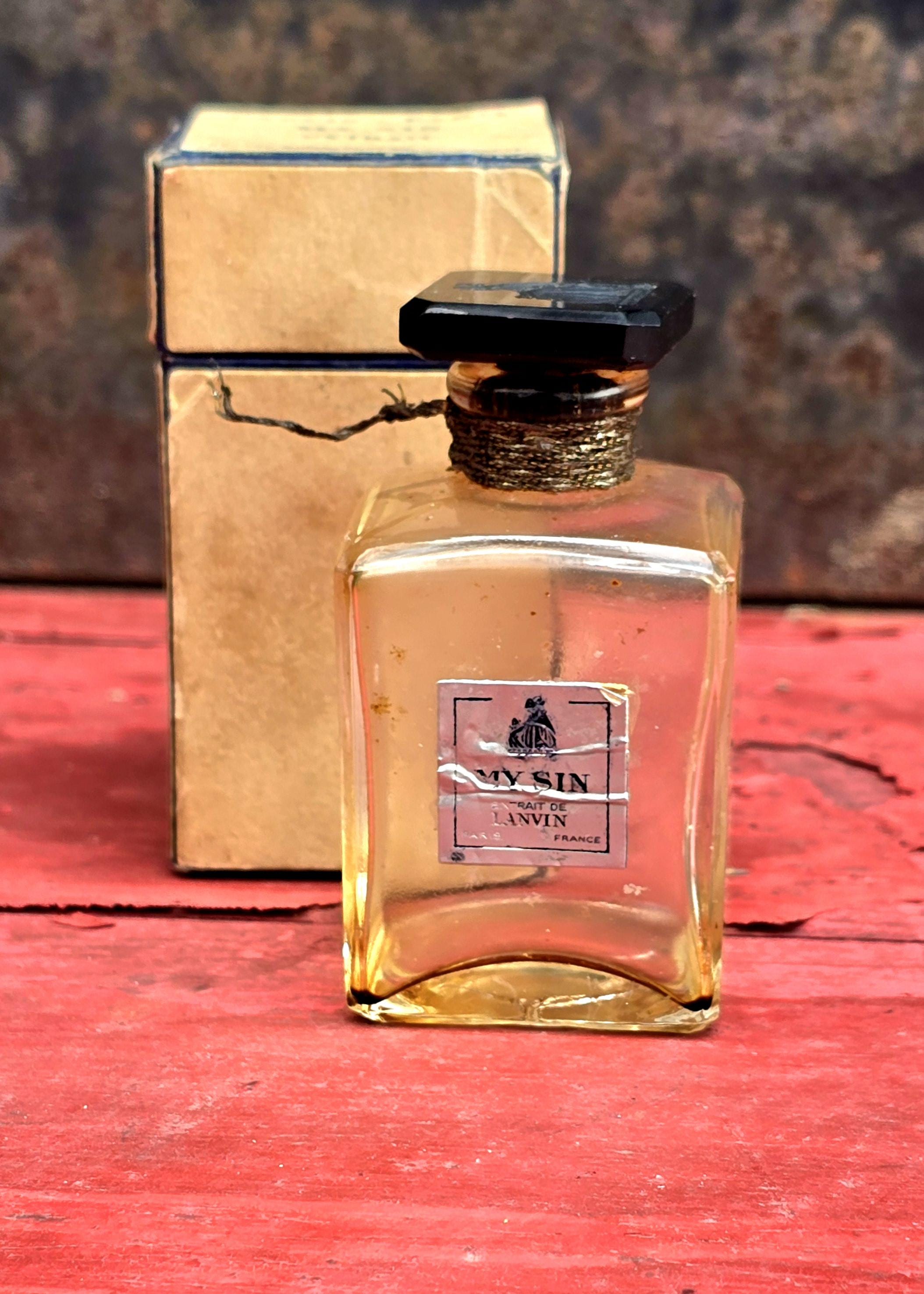 Antique My Sin Lanvin Perfume Bottle With Box: French Art Deco