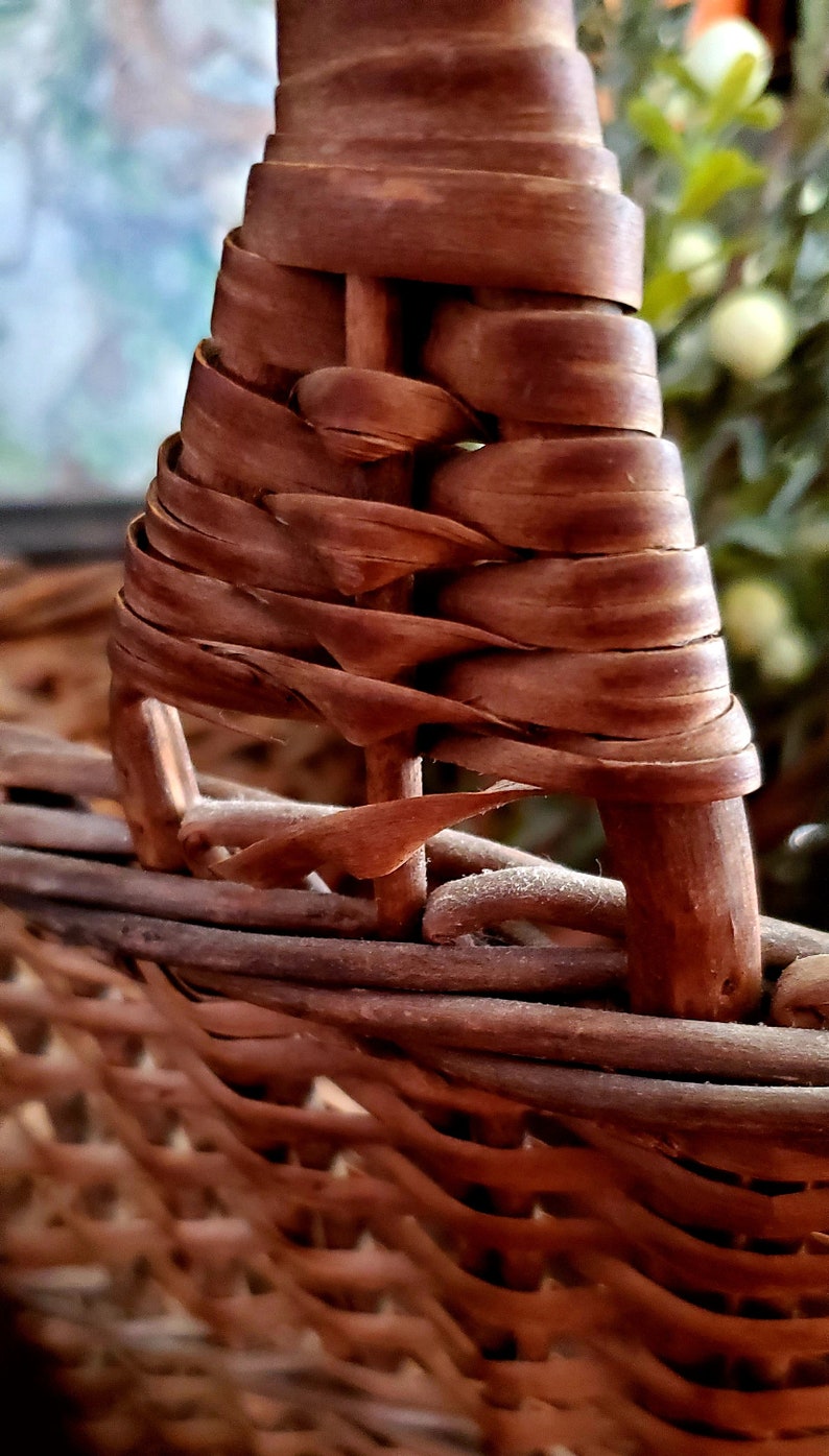 Vintage Woven Wicker Market Basket Etsy