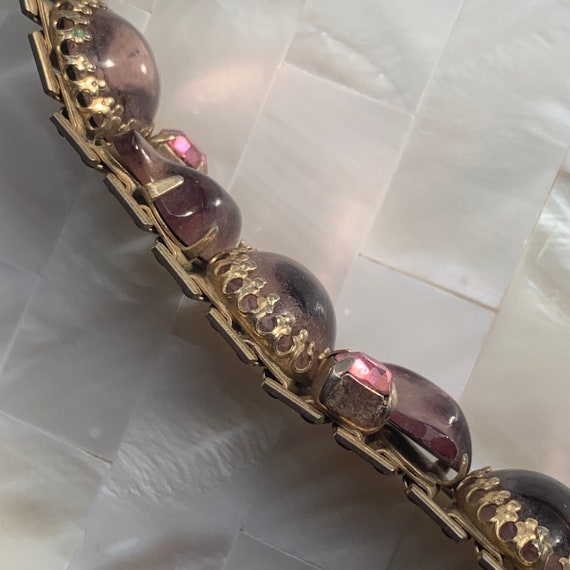 Pink cabuchon statement bracelet - image 6