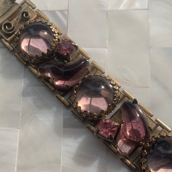 Pink cabuchon statement bracelet - image 7