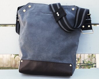 Cycling Messenger Bag Waxed Canvas  Crossbody Bike Bag Leather Cycling Bag Handmade Shoulder Bag Work Bag Cyclist touring bag