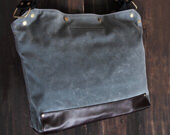 Cycling Messenger Bag Waxed Canvas  Crossbody Bike Bag Leather Cycling Bag Handmade Shoulder Bag Work Bag Cyclist touring bag