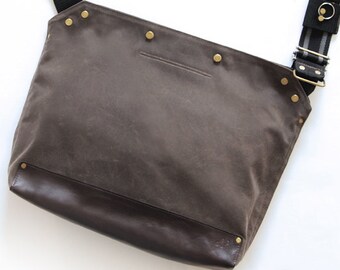 Cycling Messenger Bag Waxed Canvas  Crossbody Bike Bag Leather Cycling Bag Handmade Shoulder Bag Work Bag Cyclist touring bag