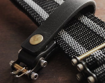 Keychain 02 / Black  Genuine Leather, Key Holder, Key Fob, Leather Strap,