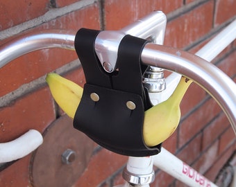 Bike banana holder leather bike accessories bike saddle bag leather bike bag cycling accessories gift for cyclist bike lover
