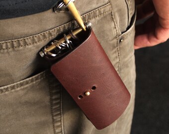 Genuine Leather Key Case key holder case for him gift leather for dad car key organizer leather goods key fob key cover multiple keys