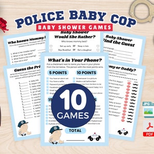 Police Officer Baby Cop Shower Games, Police Baby Shower, Police Officer Baby Shower, Law Enforcement Shower Games, Baby Cop Shower