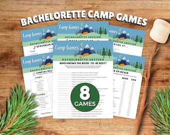 Camping Bachelorette Party Games Bundle (Printable)