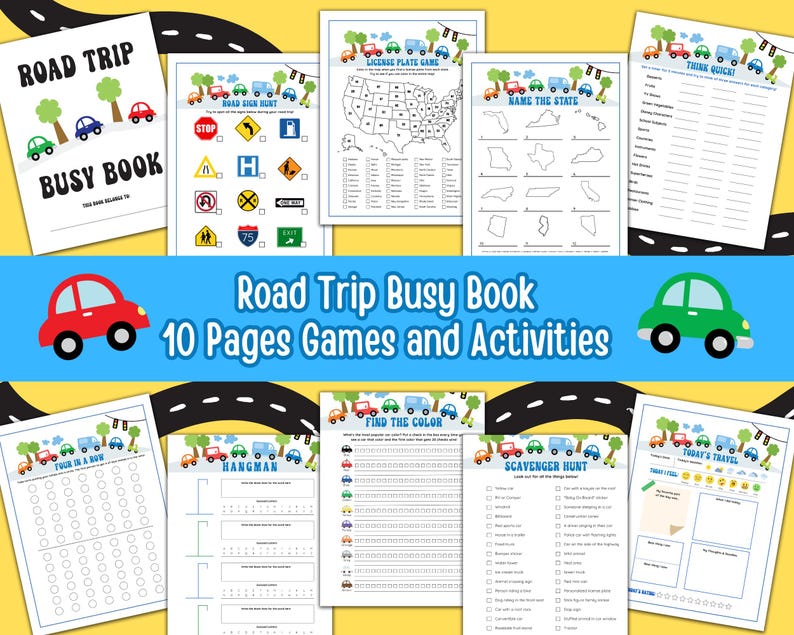 Road Trip Games, Busy Book, Scavenger Hunt, Activities - Etsy