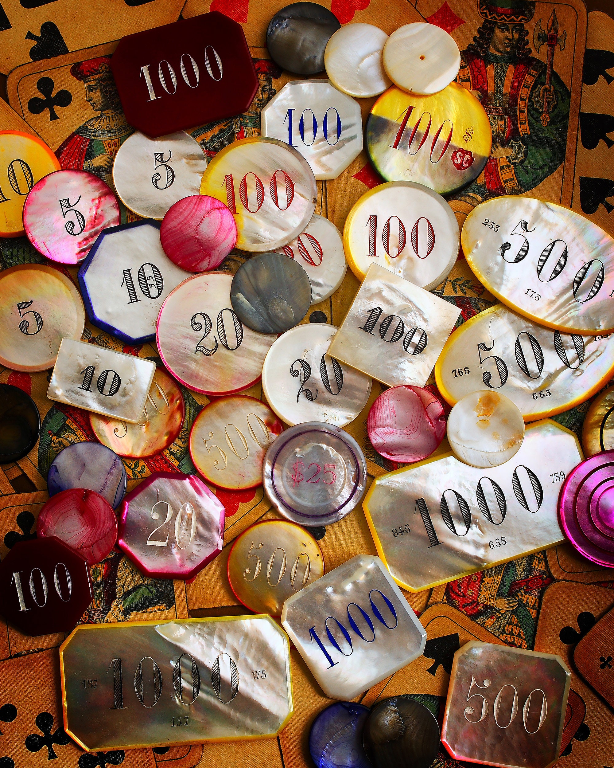 of and Ivory Gambling Chips Still-life -