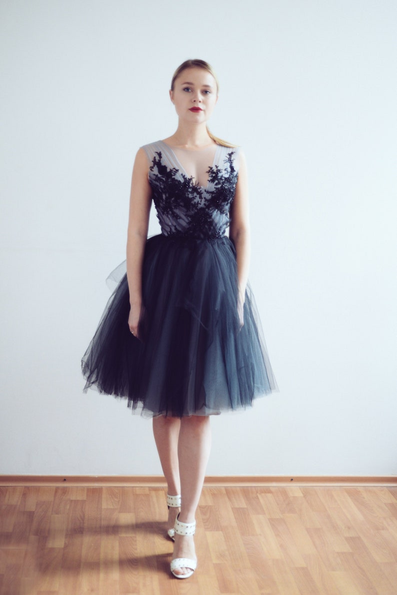 Short tulle evening dress // Calypso Nightfall/ Little black image 0