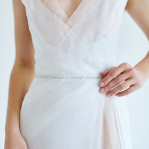 Organza silk wedding dress// September/ White wedding dress, silk bridal gown, slit wedding dress, modern wedding gown, simple wedding dress image 5