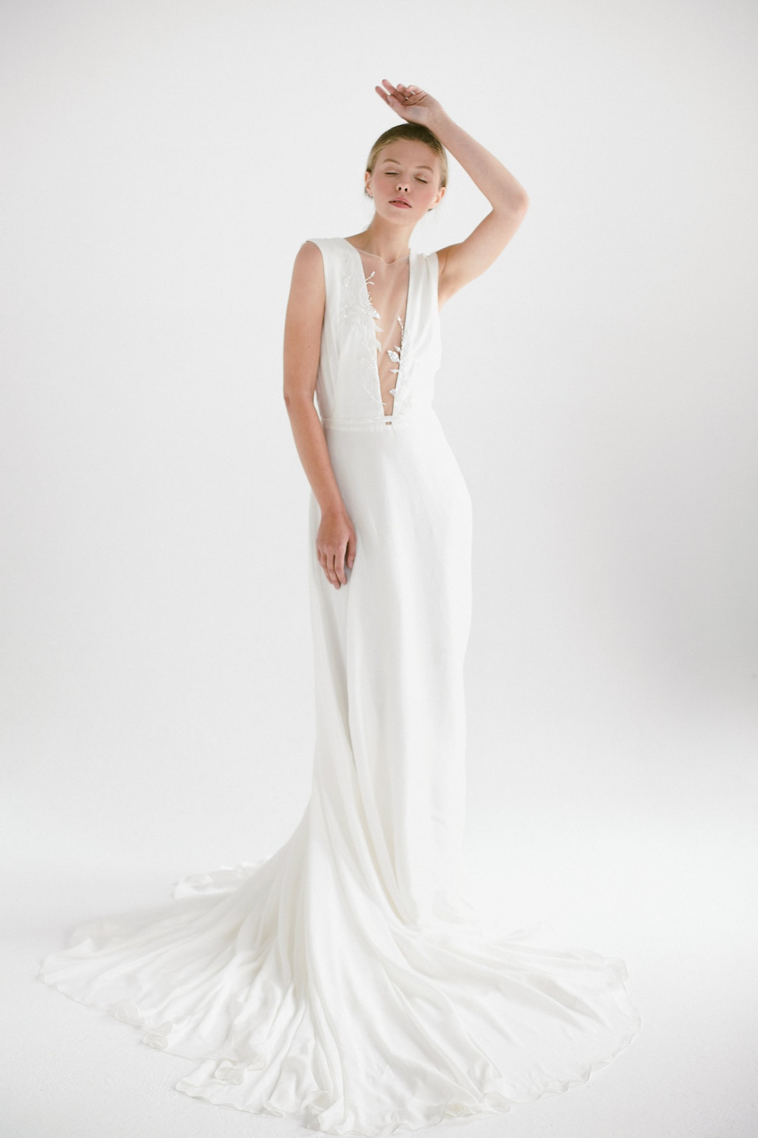 Open Back Wedding Dress// Camille/ Silk Bridal Gown With Hand ...