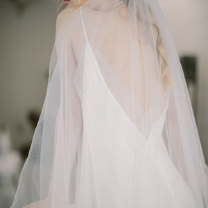 Embellished veil // Midnight Raindrops Veil / Long veil, wedding dress veil, embroidered veil, tulle veil, ivory bridal headpiece, boheman image 3