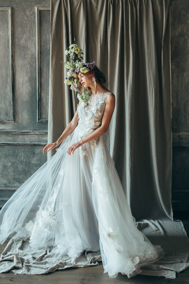 etsy floral wedding dress